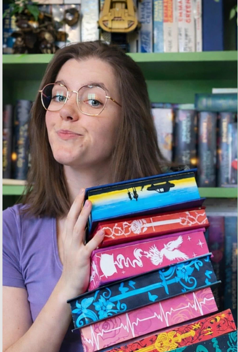 Jade avec ses livres jaspés